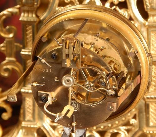 fig 4. Stunning Antique French Gilt Brass Clock Set 
by Japy Freres
~ French - Circa 1875 ~